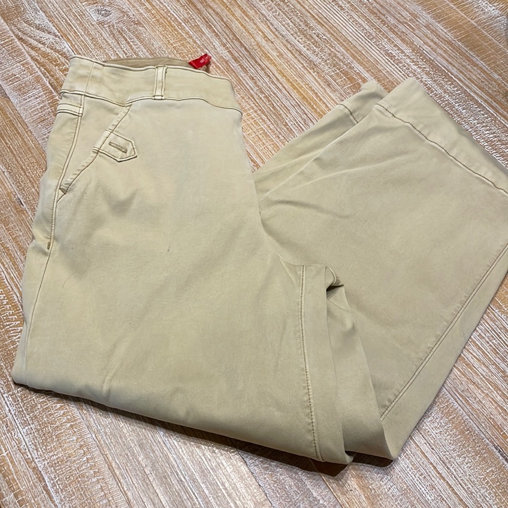 Spanx stretch twill cropped wide leg pant size M